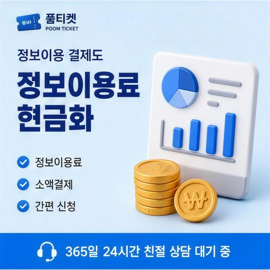 품티켓 핸드폰 회선의 컨텐츠이용료현금화 산정에 들어가는 값 안내 이미지
